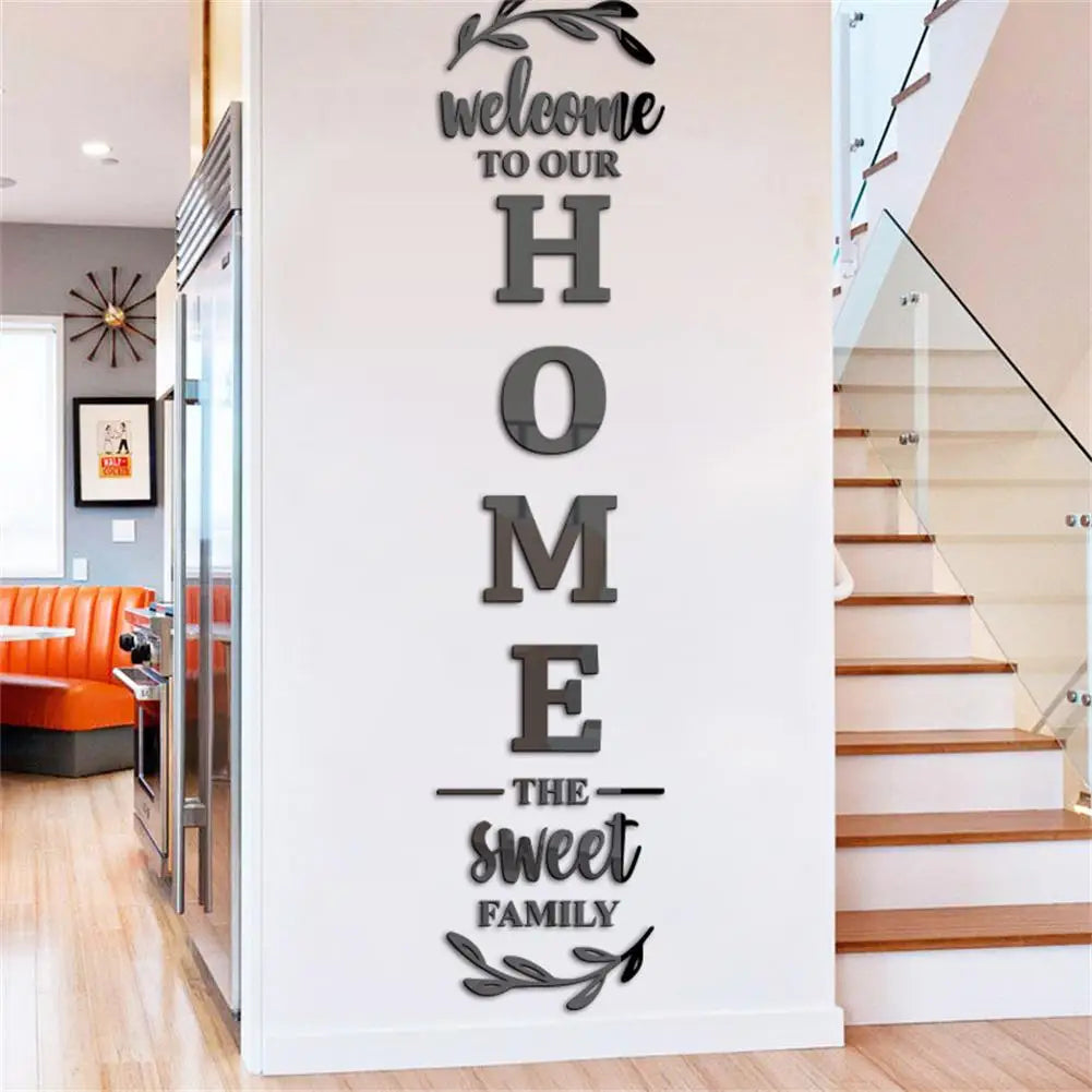 3d Mirror Wall Stickers English Letters Home