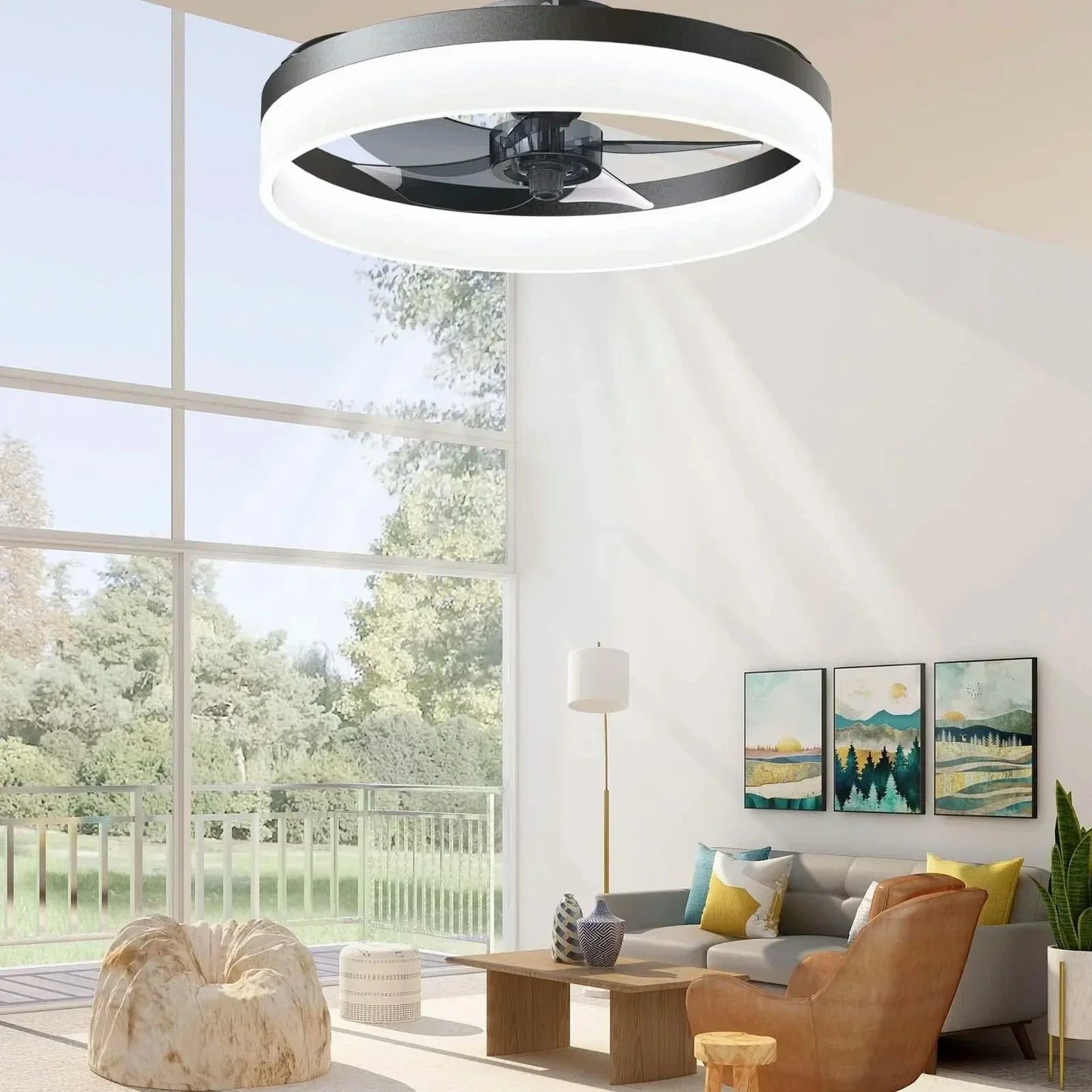 Modern Ceiling Fan With Light Remote Control