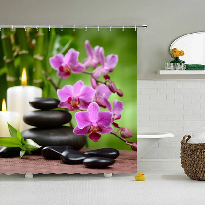 Buddha Statue Bathroom Shower Curtains