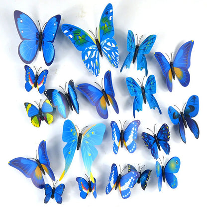 12Pcs 3D Butterfly Wall Stickers PVC Self Adhesive