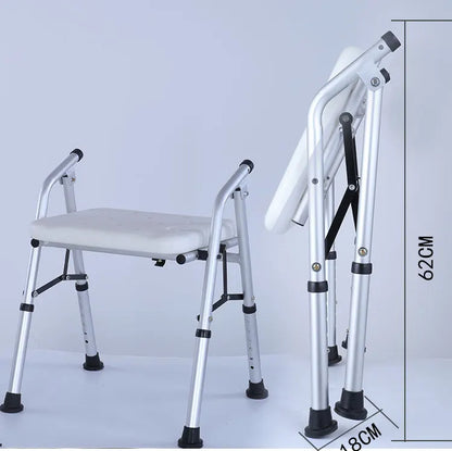 Adjustable Bathroom Chair with Backrest Arm for Elderly