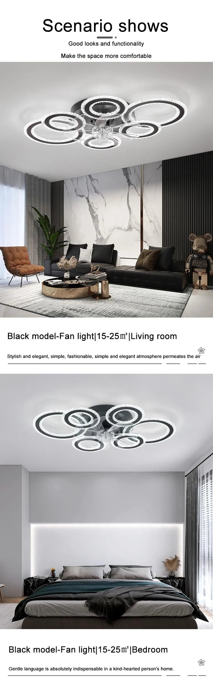 Led Low Noise Ceiling Fan Decoration Lamps