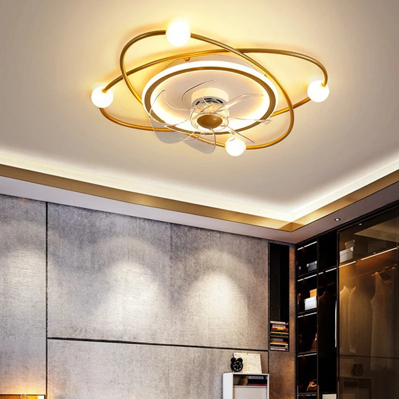 Simple Led Chandeliers With Electric Fan