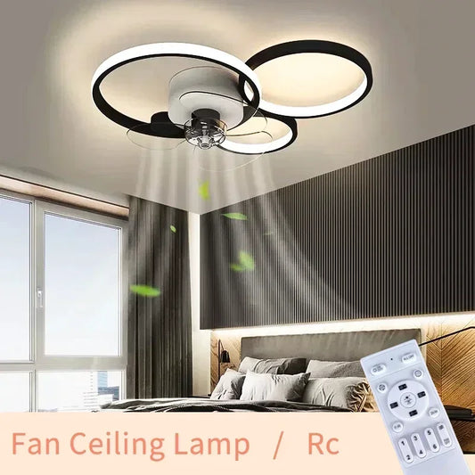 LED Fan Ceiling Lamp Modern Chandelier for Living Room