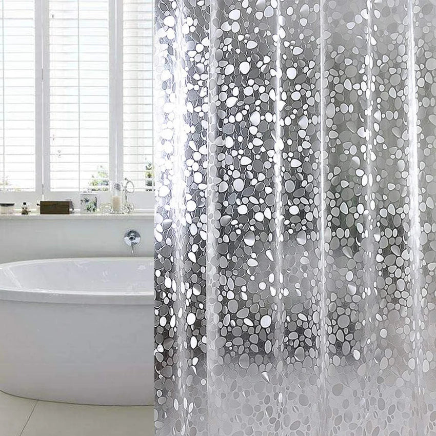 PEVA Pebble Shower Curtain Transparent