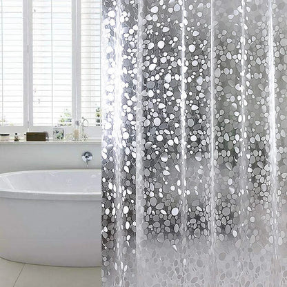 PEVA Pebble Shower Curtain Transparent