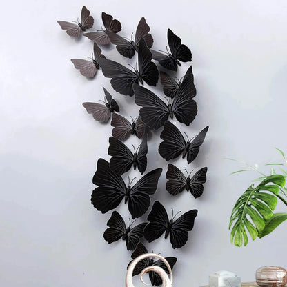 12Pcs 3D Butterfly Wall Stickers PVC Self Adhesive