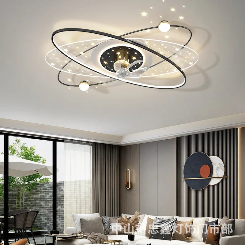 Living Room Ceiling Fan Light Led Shake Head