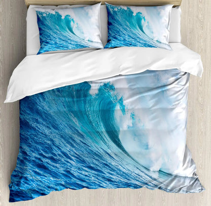 Zen Stones Flowers Tropical Ocean Duvet Cover