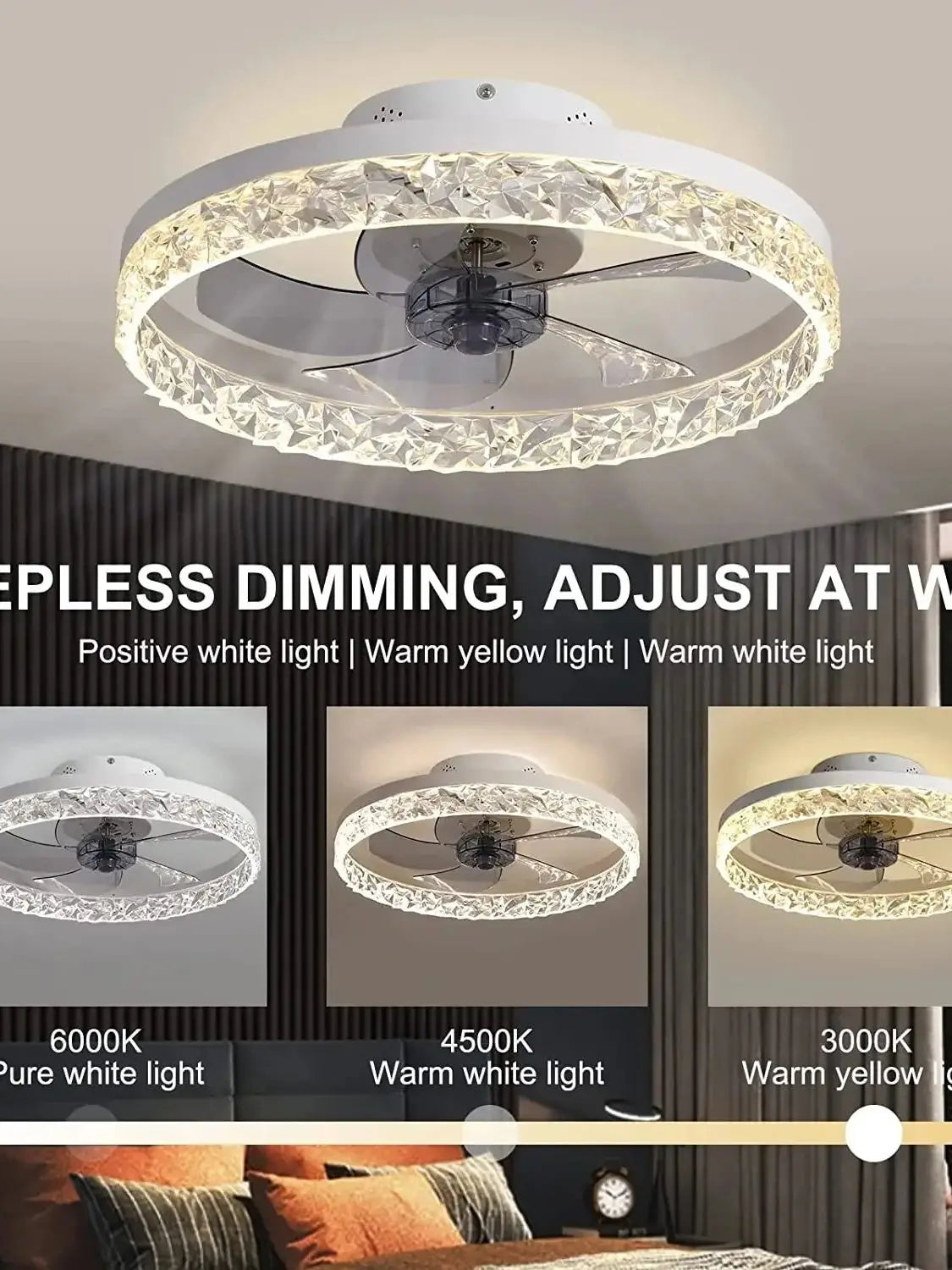 Nordic Crystal Led Lamp Ceiling Fan