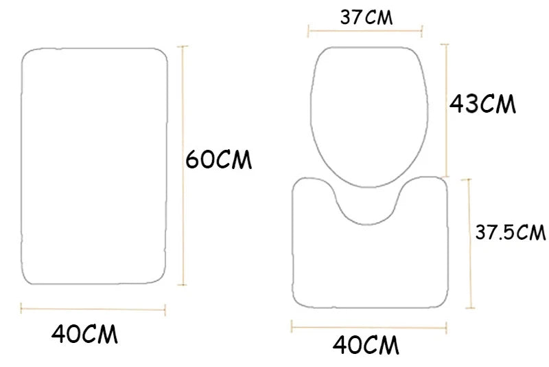 Teppich + Deckel Wc Abdeckung + Bad Matte