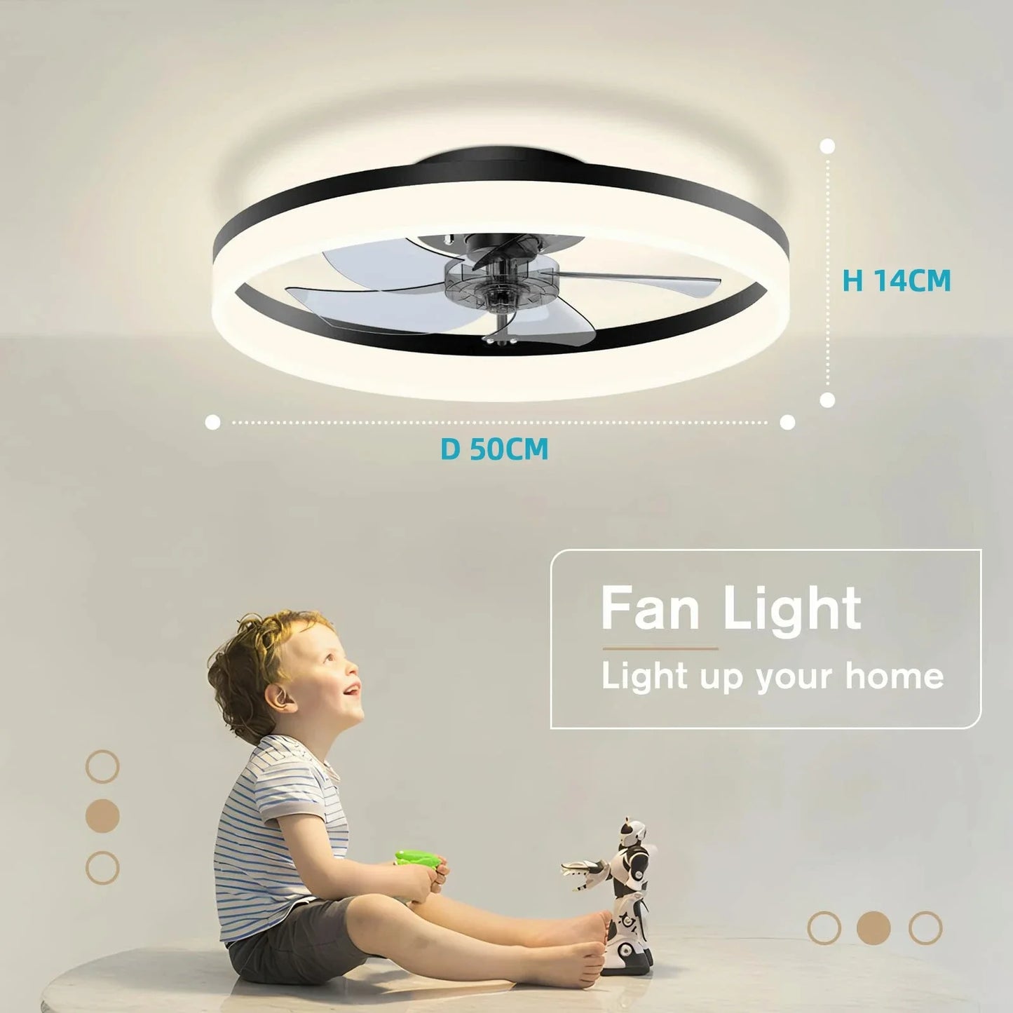 Modern Ceiling Fan With Light Remote Control