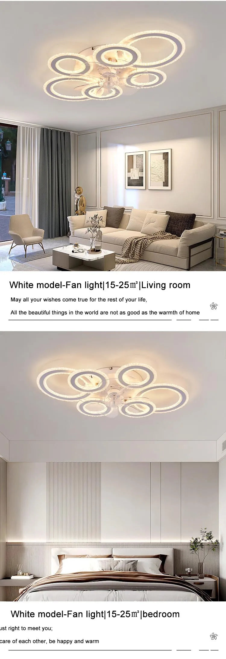 Led Low Noise Ceiling Fan Decoration Lamps