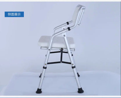 Adjustable Bathroom Chair with Backrest Arm for Elderly