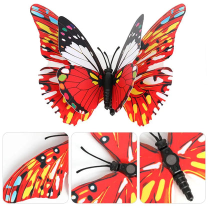 12Pcs 3D Butterfly Wall Stickers PVC Self Adhesive