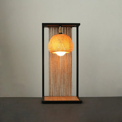 Bamboo Iron Table Lamp Retro Handmade