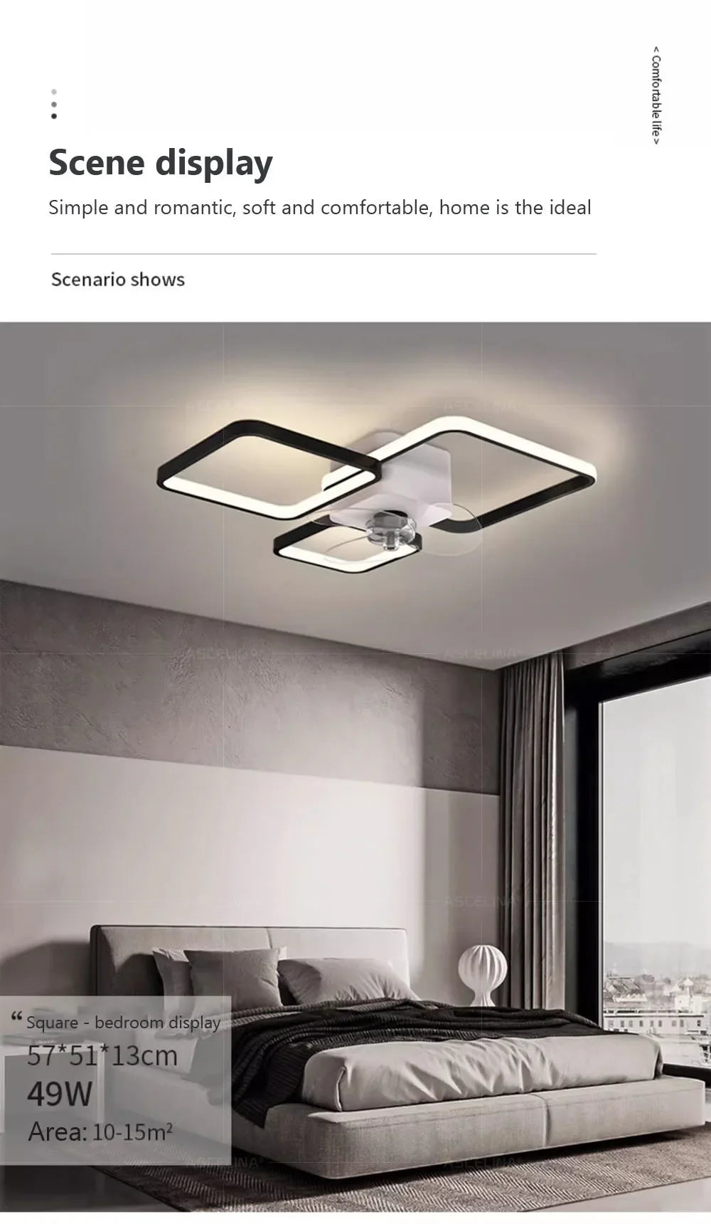 Lampada da soffitto con ventilatore a LED Lampadario moderno per soggiorno