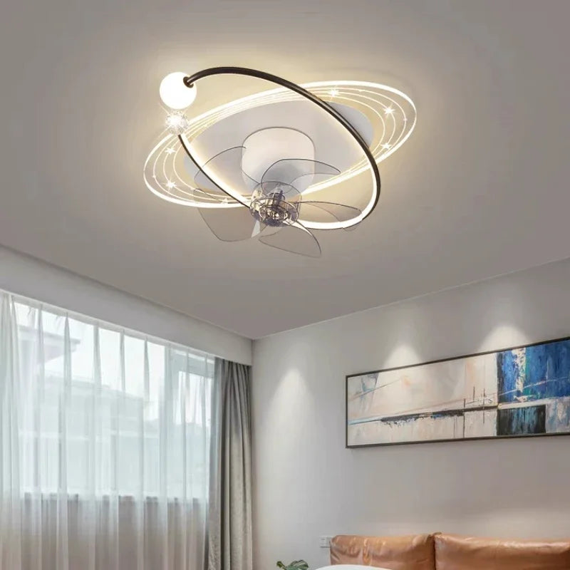 Living Room Ceiling Fan Light Led Shake Head