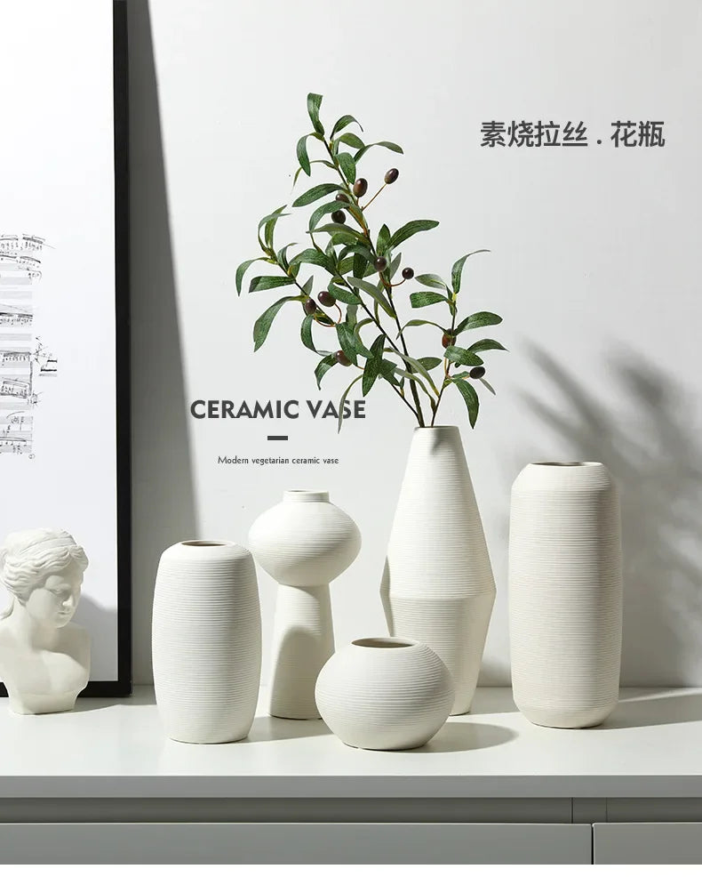 Ceramic European-Style Zen Simple Brushed Vase