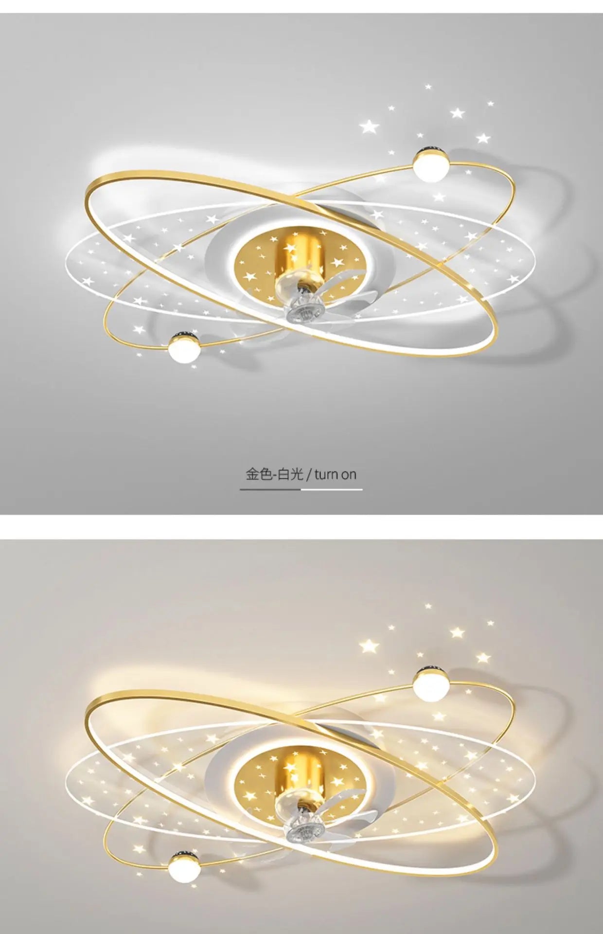 Living Room Ceiling Fan Light Led Shake Head