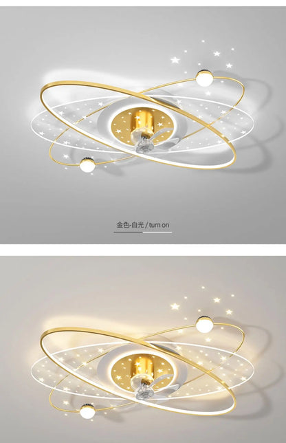 Living Room Ceiling Fan Light Led Shake Head