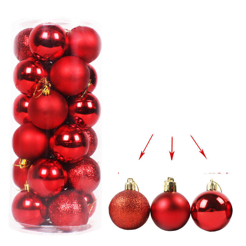 Bucketed Colored Balls Plastic Christmas Tree Decorations