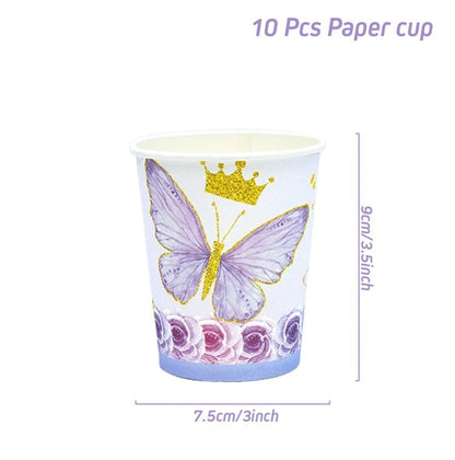 Butterfly Disposable Tableware Suit Birthday Party Decoration