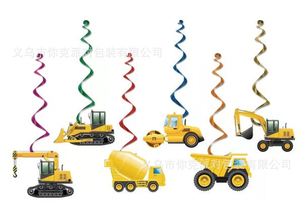 Construction Vehicle Building Birthday Decoration