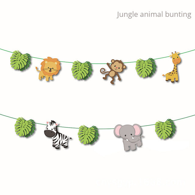 Jungle Birthday Party Decoration Green Numbers