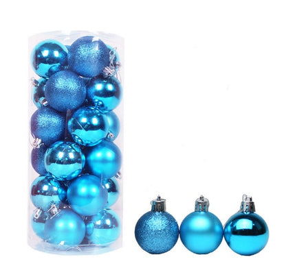 Bucketed Colored Balls Plastic Christmas Tree Decorations