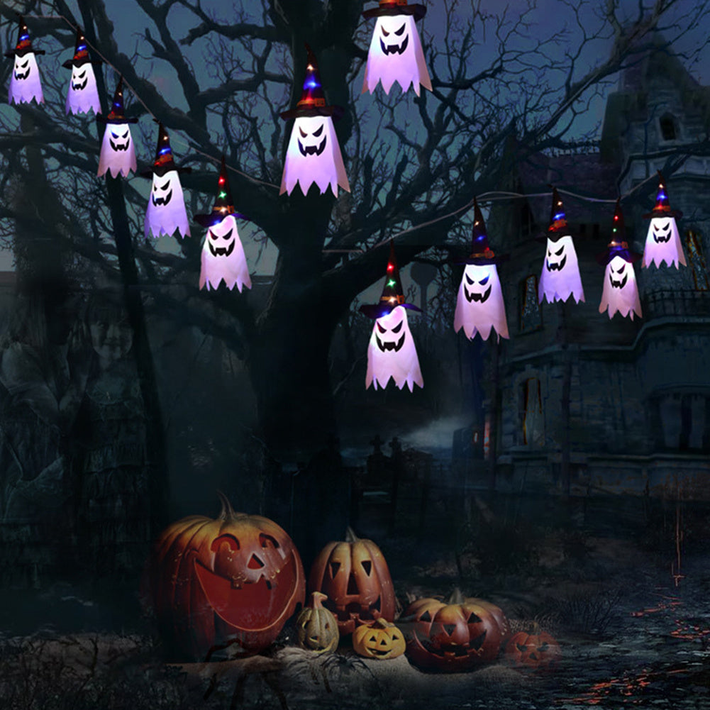 Halloween Holiday Decoration Lanterns Cloth Art Ghost Halloween String Lights