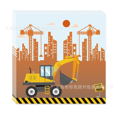 Construction Vehicle Building Birthday Decoration