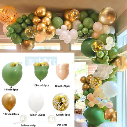 Avocado Green Balloon Set Shape Decoration Birthday Party