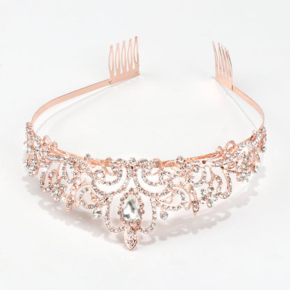 Bridal Alloy Diamond Belt Comb Crown Princess Birthday Party